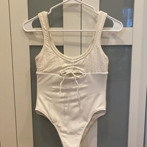 Pacsun Cream Eyelet One Piece Swimsuit - Small